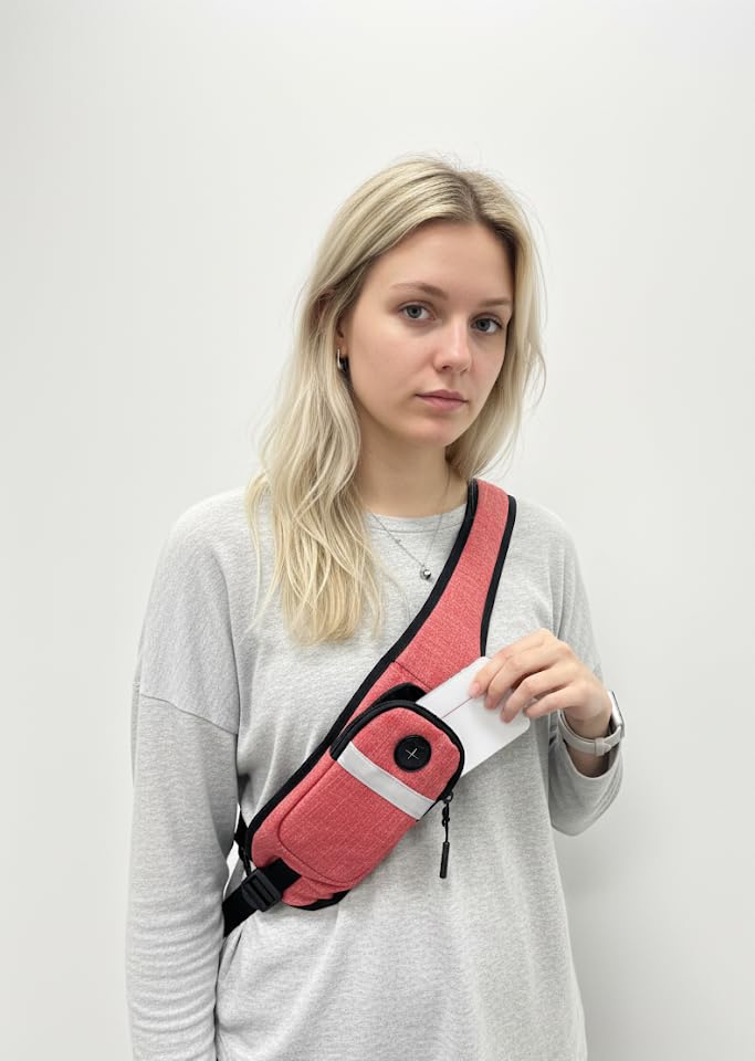Sling Backpack for Women & Men, Crossbody Travel Bag with Water Bottle Holders, 17 Pockets, Quick-Access Phone Pocket, Hidden Security Pocket, Fits 11" Tablet, for Daily Carry, Travel, Theme Parks - color: M-rosehip