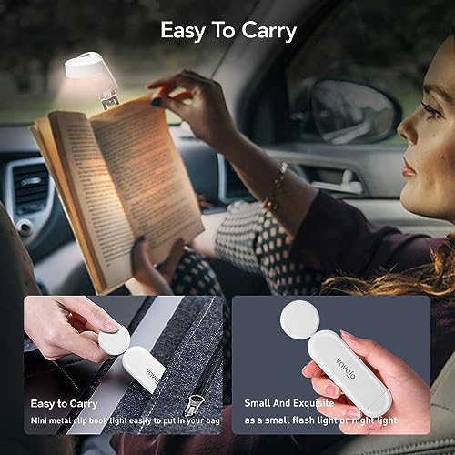 VAVOFO USB Rechargeable Bookmark Reading Light, Blue Light Blocking Amber LEDs for Bedtime Reading - Clip On, 9 Lighting Modes - color: White