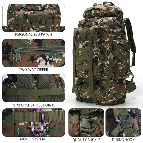 Hiking Backpack for Men 70L/100L Camping Backpack Military Rucksack Molle 3 Days Assault Pack for Climbing | Camping Backpack - color: 100l-jungle