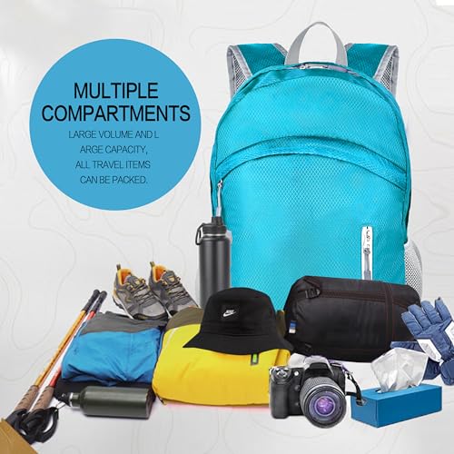 Waterproof Foldable Backpack Dry Storage Lightweight Daypack 35L Outdoor Backpack for Beach Men Women Sky Blue - color: Blue3