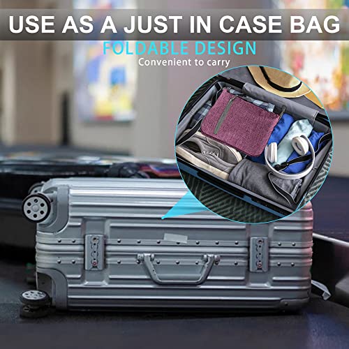 Vomgomfom 65L/85L/115L Foldable Travel Duffle Bag, Lightweight Checked Luggage with Shoe Compartment, Water-Resistant Weekender Overnight Bag for Men & Women - color: I Purple, size: 85L
