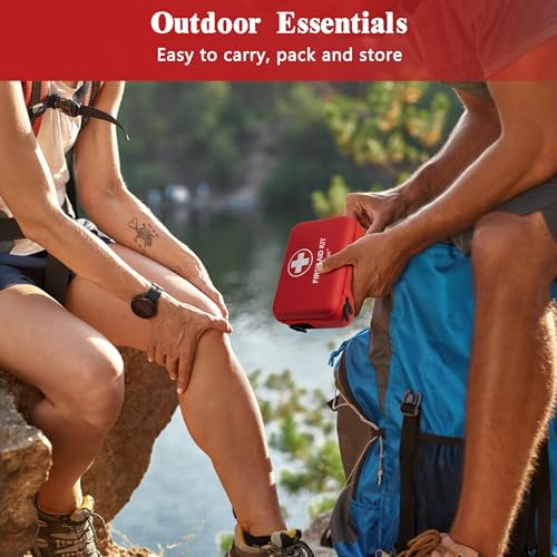 First Aid Kit 340 Piece, Premium Waterproof Hard Shell Medical Kit for Car, Home, Office, Travel, Camping, Sports, Outdoor, School - Emergency First Aid Supplies and Survival Kit - size: 340 Pieces