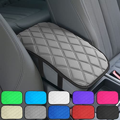 FH Group Neosupreme Gray Diamond Pattern Center Console Pad – Water-Resistant Armrest Cover Protector for Cars, SUVs & Trucks - color: Gray, style: Console Cover (Diamond)