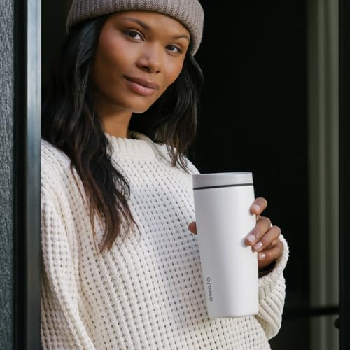 Owala SmoothSip Slider Insulated Stainless Steel Coffee Tumbler, Reusable Iced Coffee Cup, Hot Coffee Travel Mug, BPA Free 20 oz, Sugar High - color: Campfire Nights, size: 20 Ounces