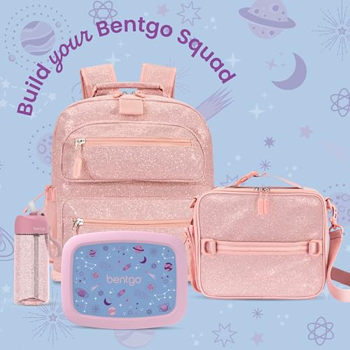 Bentgo Kids Lunch Bag - Durable, Double-Insulated Lunch Bag for Kids 3+; Holds Lunch Box, Water Bottle, & Snacks; Easy-Clean Water-Resistant Fabric & Multiple Zippered Pockets (Lavender Galaxy) - color: Lavender Galaxy