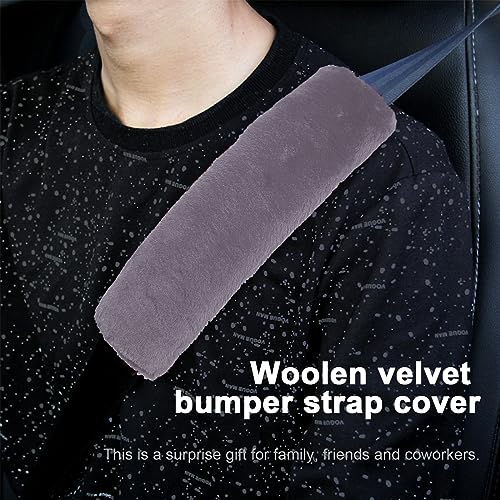 Ziciner 2 Packs Car Seatbelt Covers Shoulder Pad, Universal Soft Faux Sheepskin Shoulder Cover for Comfortable Driving, Fluffy Seat Belt Protector Help to Protect Your Neck and Shoulder (Grey) - color: Grey