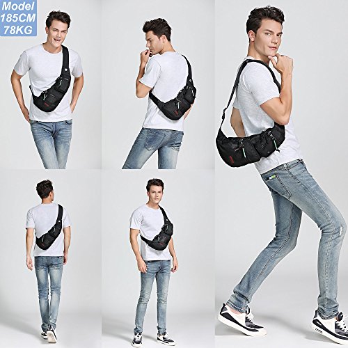 NICGID Sling Bag Chest Shoulder Backpack Crossbody Bags Casual Daypack for Men Women (Black-2854) - color: Black-2854