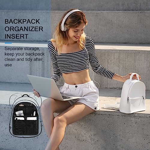 Sweetude 2 Pcs 7.9 x 4.8 x 11 Inch Mini Backpack Organizer Insert Small Shoulder Bag Divider for Rucksack Handbag Shoulder Bag Purse(Black) - color: Black