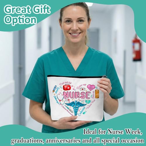 Nurse Graduation Gifts for Women, Nurse Medical Makeup Bag Appreciation Birthday Gifts for Nurses, Nursing Essentials Travel Cosmetic Pouch Bags with Zipper - B03 - style: Caduceus