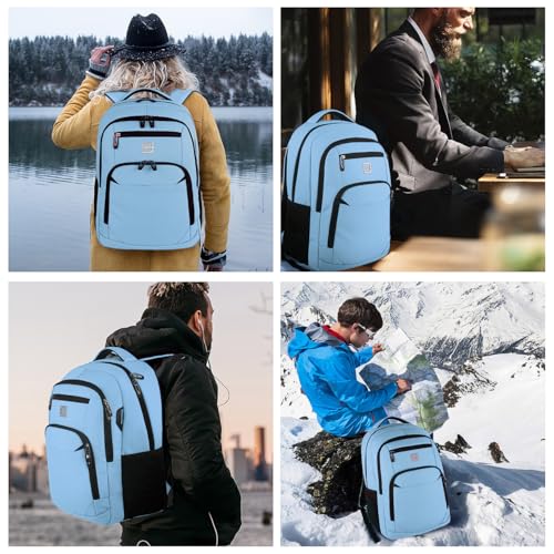 Volher Laptop Backpack,Business Travel Anti Theft Slim Durable Laptops Backpack,Water Resistant College Computer Bag for Women & Men Fits 15.6 Inch Laptop and Notebook-Pale Blue - color: Pale Blue, size: 15.6 Inch, style: Laptop