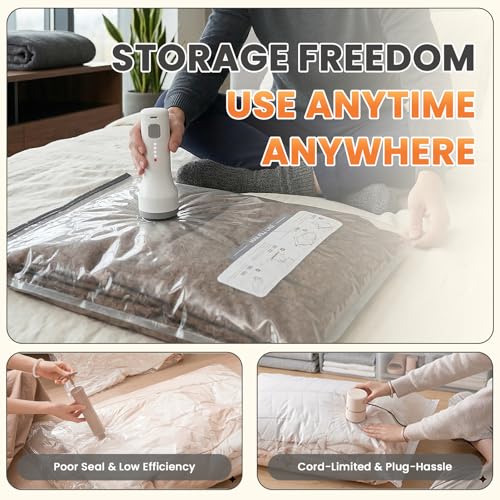 2026 Update 15 Pack Carry-on Size Compression Packing Bags | TSA Approved, 1.5s Hold to Start, 2000mAh Rechargeable, 100+ vacuum seals per charge, for Luggage and Suitcase