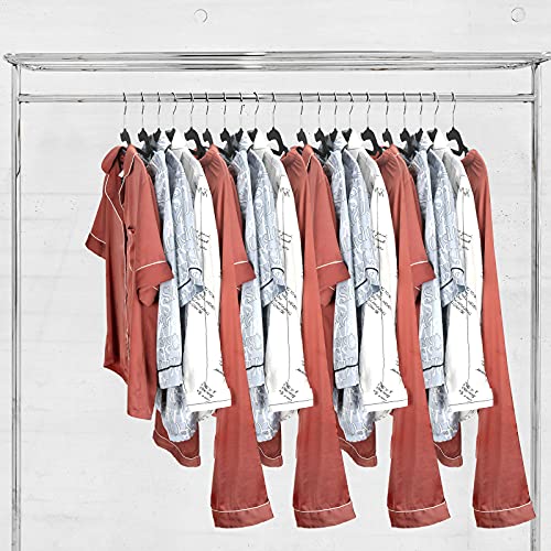 Tinfol 30PC Dry Wet Clothes Hangers with Non-Slip Pads, 16inch Plastic Space Saving Clothes Hanger - Heavy Duty Suit Hanger for Cloth,Underwear, Pants, Shirts and Sweaters - color: Black, size: 30 Pack