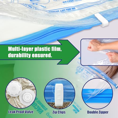 Travel Vacuum Bags with Electric Pump, Vacuum Travel Bags for Luggage and Suitcase, Combo 12 Pack - size: 12-combo