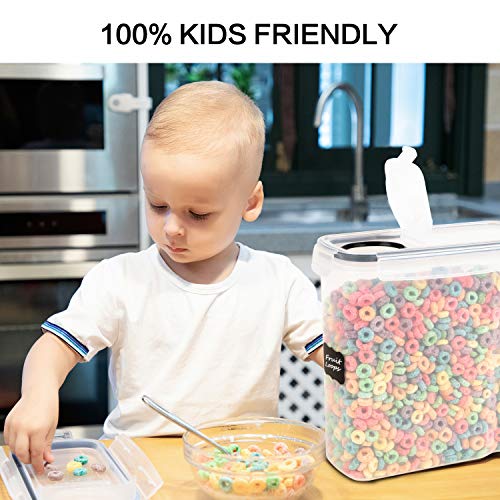FOOYOO Cereal Containers Storage Set - 3 Piece Airtight Large Dry Cereal Container (135.2oz), BPA Free Dispenser Plastic Cereal Storage Containers with 16 Labels & Pen - color: 3 Piece