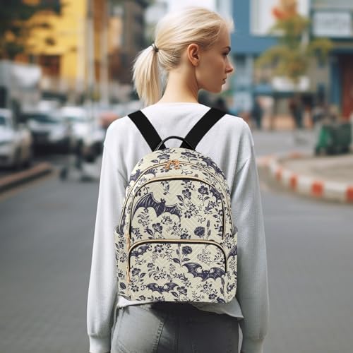 Women Fashion Backpack Purse Casual Lightweight Travel Shoulder Bag Goth Bats Rucksack Ladies Bag, Medium - color: Goth Bats, size: Medium