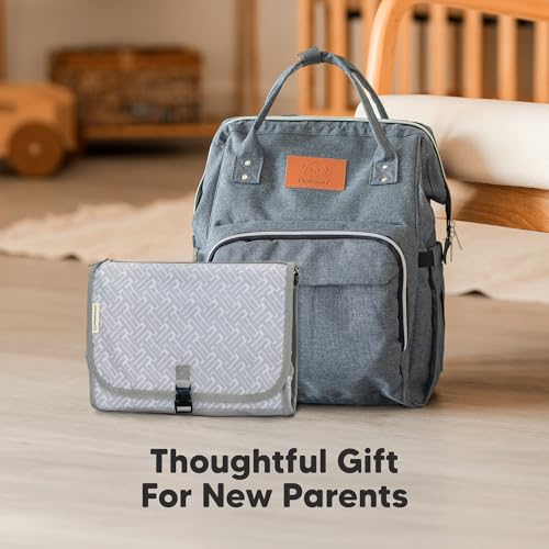 KeaBabies Portable Diaper Changing Pad, Travel, Car - Large Waterproof Baby Changing Mat, Wipeable, Padded, On The Go Travel Diaper Clutch Bag, Easy to Use Pockets for Newborn Essentials (Prism) - color: Prism