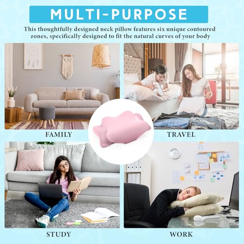 Hahafelt Cooling Cervical Neck Pillowcase Cover (Only Pillow Case) Ergonomic Pillowcase with Zipper Breathable Contour Pillow Cover for Side Back Stomach Sleepers(Pink,Queen Size) - color: Pink, size: Queen