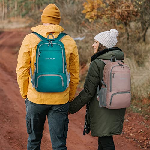 ZOMAKE Lightweight Packable Backpack 30L, Foldable Hiking Backpacks Water Resistant Compact Folding Daypack for Travel(Lake Green) - color: Lake Green