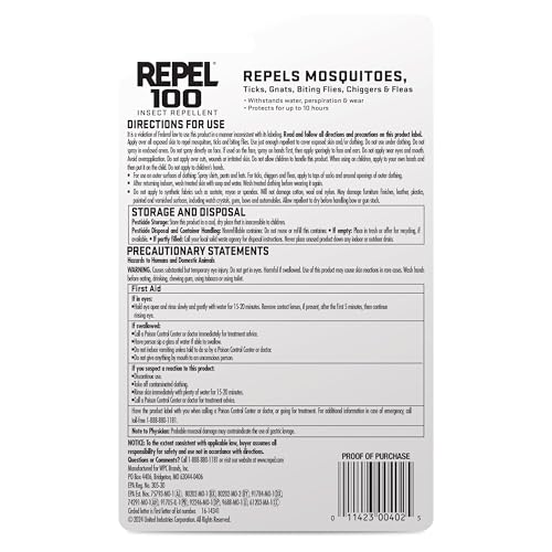 Repel 100 Insect Repellent, 1 Ounce, With DEET, 10-Hour Protection Long-Lasting Insect Repellent Travel Pump Spray Repels Mosquitoes, Ticks, Gnats, Biting Flies, Chiggers And Fleas, 6 Pack - size: 1 Fl Oz (Pack of 6), style: 6 Pack
