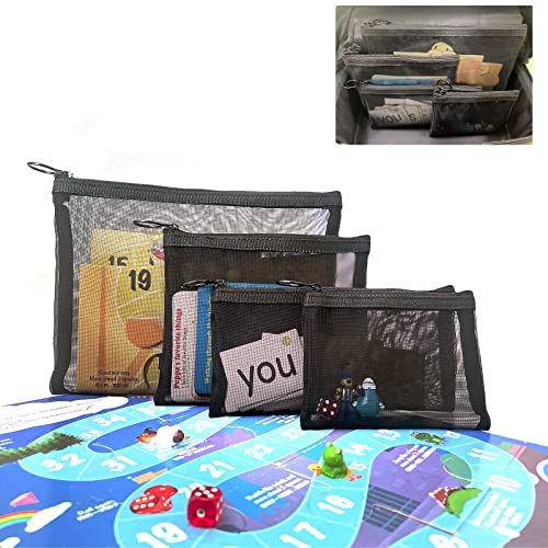 Patu Mini Zipper Mesh Bags, 4" x 5", Size S / A7, 5 Pieces, Beauty Makeup Lipstick Cosmetic Accessories Organizer, Small Travel Kit Storage Pouch, Black - size: S A7, Mini (4" x 5", 5 pcs)