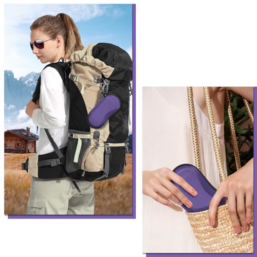 FINTIE Sunglasses Case, Hard EVA Shell Shockproof Sport Glasses Case with Metal Carabiner Travel Zipper Eyeglasses Holder - color: Voilet