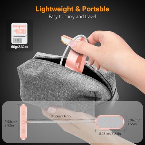 Gritin Rechargeable Book Light for Reading in Bed with 19 LED &Memory Function-Eye Caring 3 Color Temperatures,5 Brightness Levels,90 Hrs Runtime Flexible Goose Neck Clip on Light-Pink - color: Pink