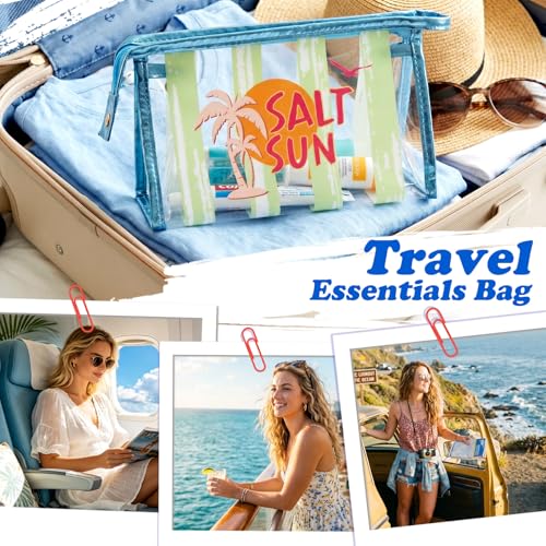 COSHAYSOO Sunscreen Bag Clear Makeup Toiletry Pouch Beach Vacation Essentials for Women Teen Girls Trip Gifts Summer Pool Travel Must Have Accessories Waterproof Stuff - color: Multi-Salt Sun