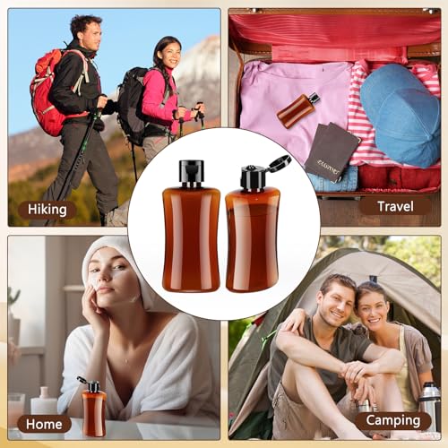 Domensi 6 Pcs 3.4 oz Travel Bottles Bulk Plastic Squeeze Empty Lotion Bottles with Flip Cap Small Portable Travel Leak Proof Refillable Cosmetic Container for Toiletries Liquid Shampoo