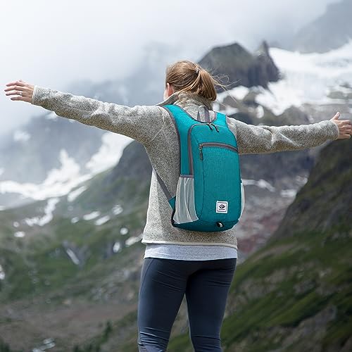 Esup 15L Lightweight Foldable Hiking Backpack for Women Men (Green) - color: Green