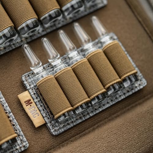 M-Tac Modular Ampoule Organizer Insert | Tactical Insert with Elastic Loops & Loop Velcro Backing | Fits Medical Kits & Backpacks, 5 Slot - color: Coyote, size: 2 ml