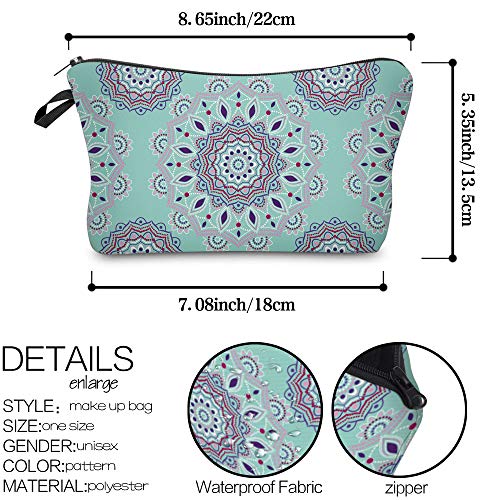 Deanfun Cosmetic Bag for Women, Mandala Flowers Waterproof Makeup Bags Roomy Toiletry Pouch Travel Accessories Gifts (51456) - color: 51456
