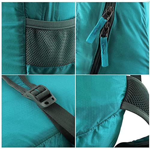 G4Free 20L Lightweight Packable Backpack Travel Hiking Daypack Foldable Backpack for Men Women - color: A-teal