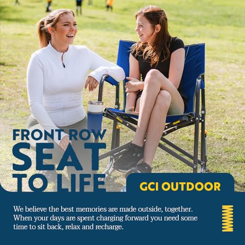 GCI Outdoor Freestyle Rocker XL Portable Folding Rocking Chair and Outdoor Camping Chair - color: Indigo Blue, style: Freestyle Rocker XL