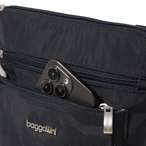 Baggallini Pocket Crossbody Bags for Women 8x8 Small Lightweight Durable Water-resistant Travel Purse W/Rfid - color: French Navy