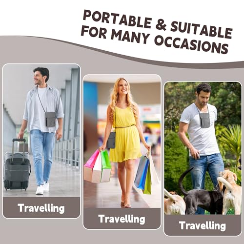 Likesing 5.5" L x 7.9" W Travel Neck Wallet, RFID Blocking Passport Holder, Security Lightweight Passport Travel Wallet, Neck Pouch Gifts for Women Men(Grey) - color: Grey