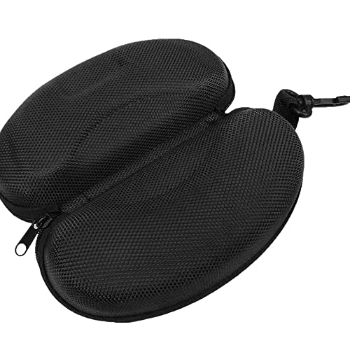 Yamrots 2 Pcs Zipper Hard Sunglasses Cases Portable Travel Eyeglasses Cases with Plastic Hook - color: Black