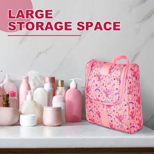 Remobia Hicol Cute Cartoon Hanging Kids Toiletry Bag Children Travel Cosmetic Makeup Organizer Wash Bag Shower bag Over Night Bag Camping Shaving Kit Bag for Boys & Girls(Fairy) - color: Fairy