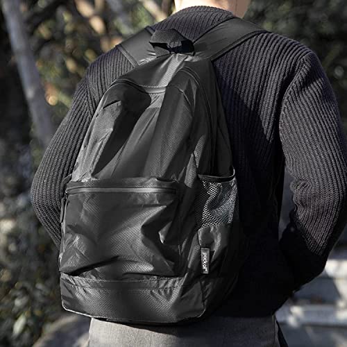 pack all 20L Lightweight Packable Backpack, Water Resistant Foldable Backpack, Travel Hiking Daypack with Waterproof Zippers (Black) - color: Black