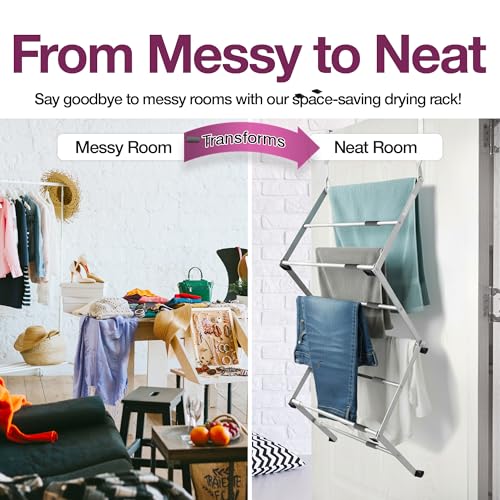 BLACK+DECKER Over The Door Expandable Telescopic Drying Rack, Clothes Organizer, Towel Hanger, Laundry, Collapsible, Silver - color: Silver