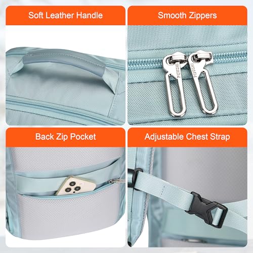 PIJUSHI Travel Backpack for Women Carry on Suitcase Backpack Flight Approved Personal Item Bag Fits 16 Inch Laptop(PE035 Blue) - color: Blue