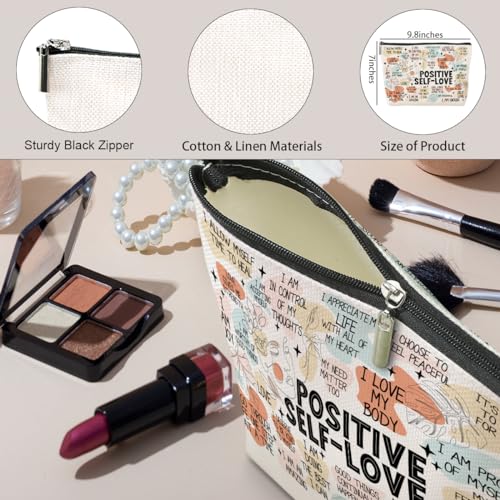 Positive Affirmations Makeup Bag Self Love Gifts Mental Health Inspirational Gifts for Female Sister Girl Friend Colleagues Coworker Birthday Friendship Mothers Day Nurse Day Travel Toiletry Bag - color: Multicolor632