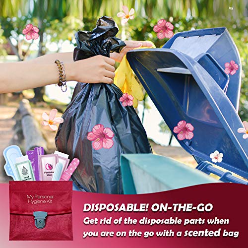 Menstrual Kit All-in-One 10 Pack | Convenience on the Go | Period Kit Pack for Travelling, Tweens & Teenagers or just When You’re Out | Individually Wrapped Feminine Hygiene Product (Red Purse) - color: Red Purse