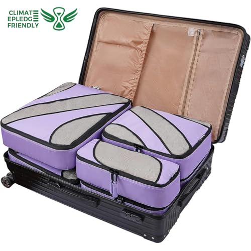 BAGAIL 6 Set Packing Cubes,Travel Luggage Packing Organizers - color: The Lavender, style: 6 Set