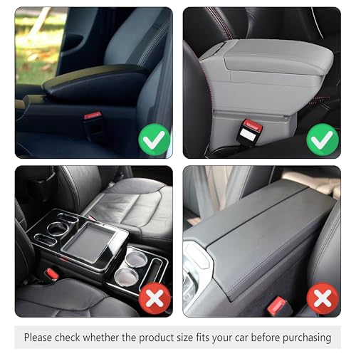 Stacool Upgraded Car Center Console Cover,Microfiber Leather Car Armrest Cover Cushion with 2 Storage Bags,Universal Car Armrest Storage Box (Pink) - color: Pink