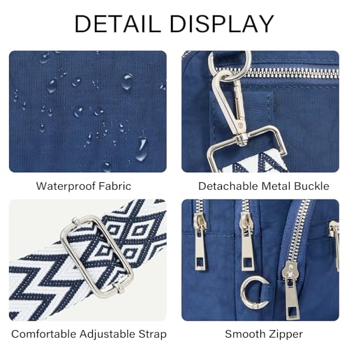 CLUCI Anti Theft Crossbody Bags for Women Travel Small Crossbody Bag Purses for Women RFID Nylon Belt Bag - color: Blue