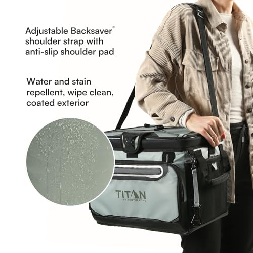 Titan by Arctic Zone Deep Freeze Cooler - Zipperless Hardbody Cooler - Deep Freeze Insulation, HardBody Liner, and SmartShelf - color: Seagrass, size: 30 Can