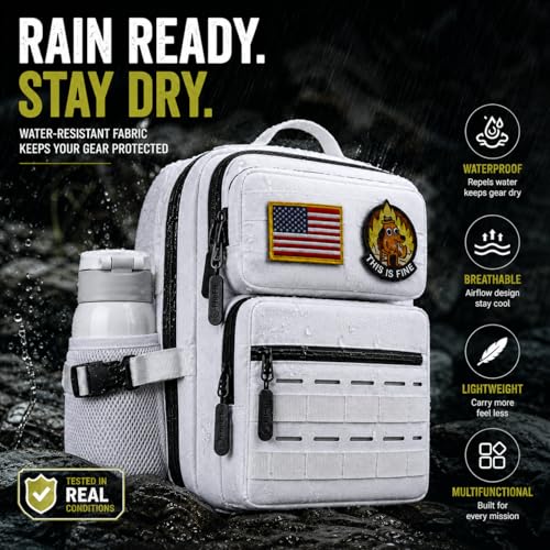 9L Mini Tactical Backpack for Men Women,Small Military Tactical Backpack for Gym,Hiking,Camping,Cycling (White) - color: Upgrade White