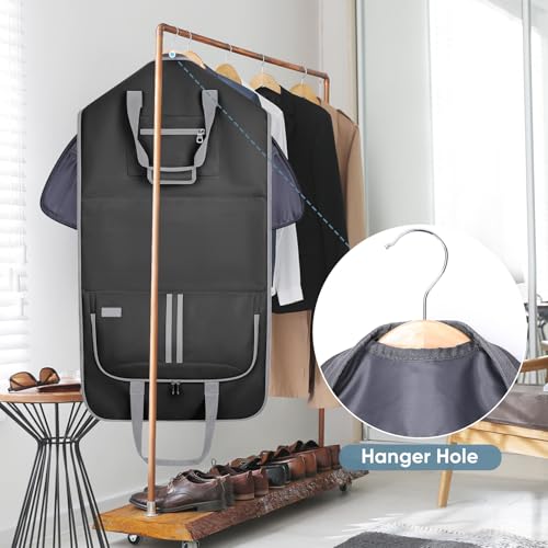 BALEINE Travel Garment Bag, Travel Suit Bag for Men, Water Resistant Carry on Garment Bag for Hanging Clothes, Garment Duffel Bag for Travel Business (Black-Convertible) - color: Black-Convertible