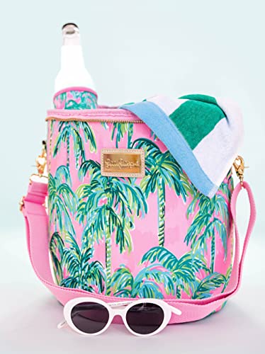 Lilly Pulitzer Insulated Soft Beach Cooler with Adjustable/Removable Strap and Double Zipper Close
