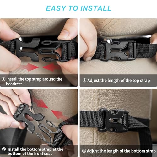 Matenf Car Organizer Back Seat with 9 Storage Pockets & 10″ Tablet Holder, 1Pack Seat Back Cover for Kids Toddlers, Kick Mats Protector, Keep Cars Vehicles Organized & Tidy, Travel Accessories